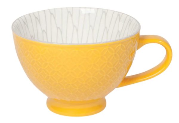 Mug - Latte, Yellow Stamped